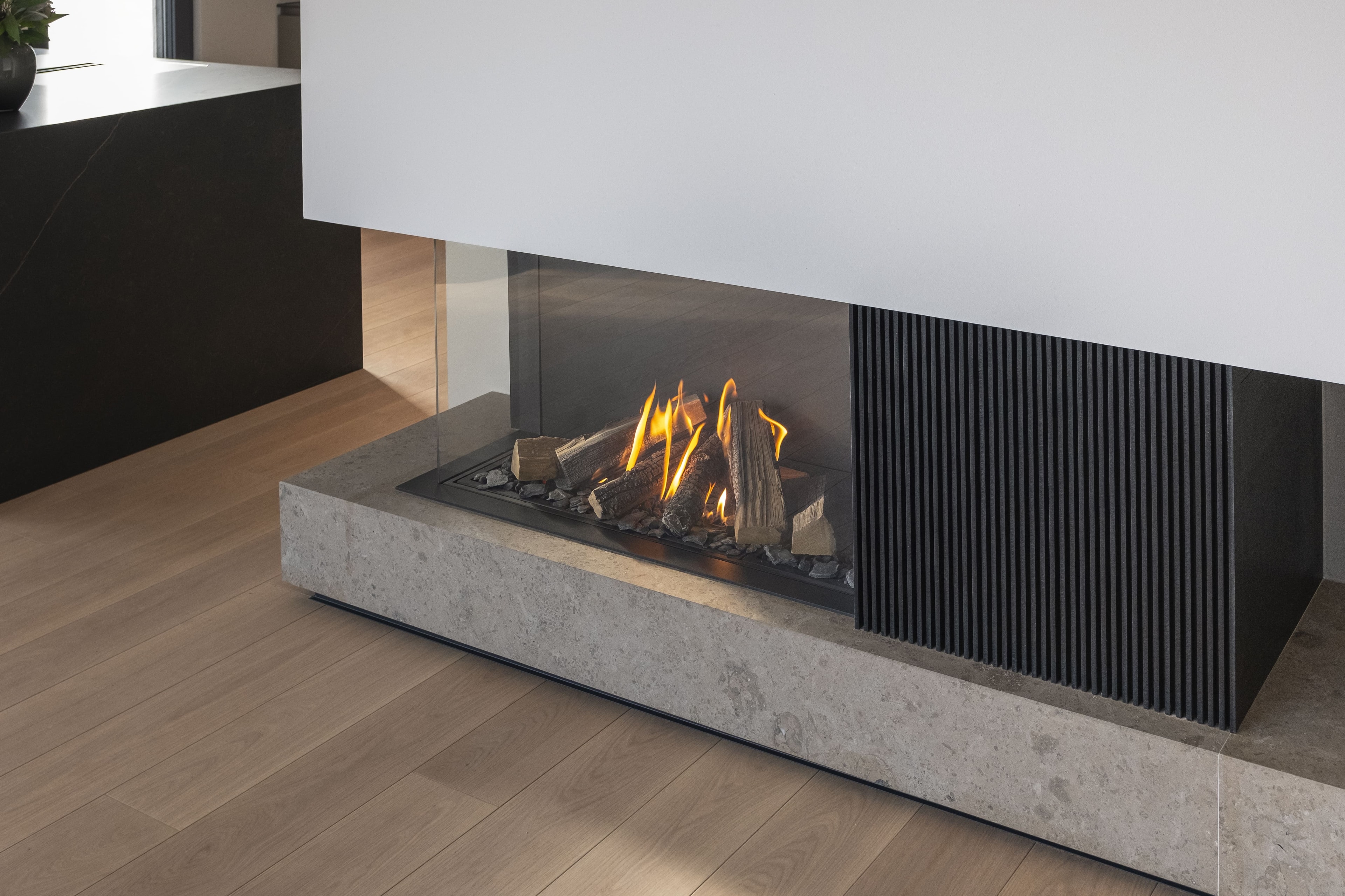 Element 4 gashaard in een hoek